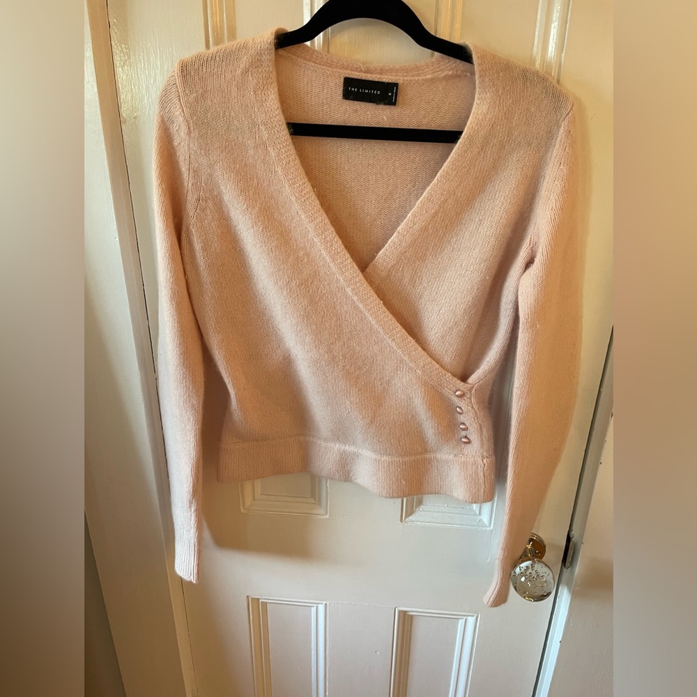 The Limited Soft Pink Wrap Sweater